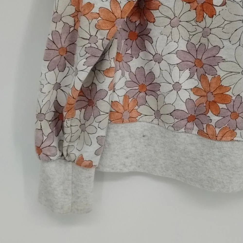 Carter's Kids Floral Sweatshirt in Orange and Purple Crew Neck size 7